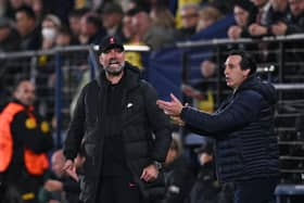 Liverpool manager Jurgen Klopp and Aston Villa manager Unai Emery