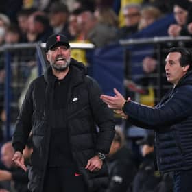 Liverpool manager Jurgen Klopp and Aston Villa manager Unai Emery