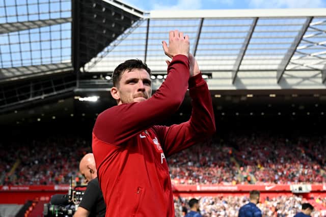 Liverpool defender Andy Robertson. (Photo by Andrew Powell/Liverpool FC via Getty Images)