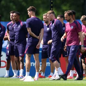 Gareth Southgate, Manager of England, and his squad
