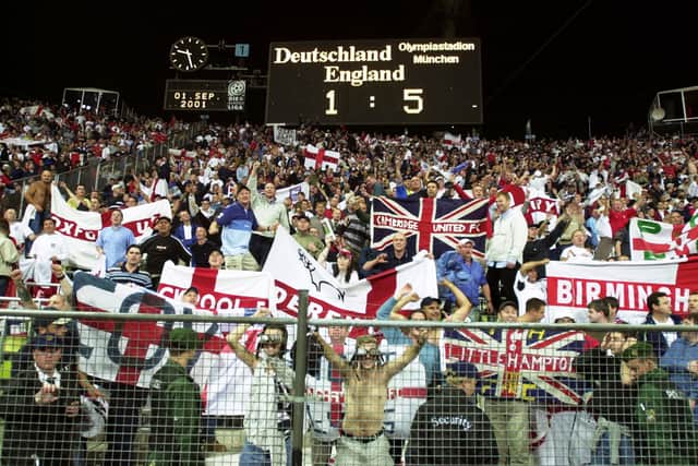 England fans celebrate a proud day after beating Germany 5-1 in Munich Picture: Ross Kinnaird/Getty Images