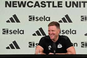 Eddie Howe during a Newcastle United press conference