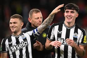 Kieran Trippier (left) and Newcastle United teammate Tino Livramento