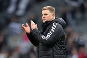 Eddie Howe, Manager of Newcastle United, acknowledges the fans after the Carabao Cup Fourth Round match between Newcastle United and Chelsea at St James' Park.(Photo by Ed Sykes/Getty Images)