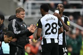 Newcastle United head coach Eddie Howe and Joe Willock