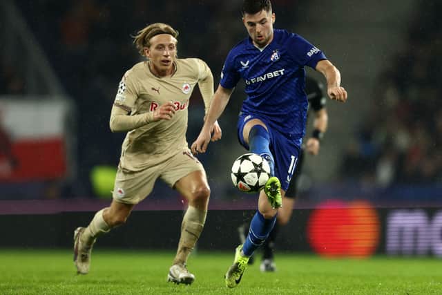 Martin Baturina in action during a Champions League tie against RB Salzburg