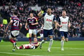 Dominic Solanke of Tottenham Hotspur celebrates scoring his team's first goal with teammate Dejan Kulusevski during the Premier League match between Tottenham Hotspur FC and Newcastle United FC at Tottenham Hotspur Stadium on January 04, 2025 in London, England. (Photo by Shaun Botterill/Getty Images)