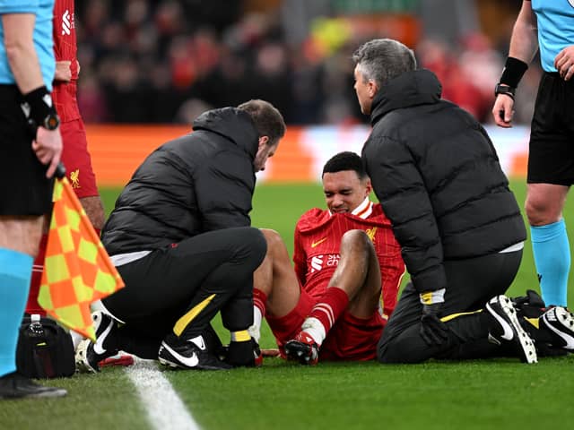 Trent Alexander-Arnold was struck down by injury in Liverpool’s Champions League defeat to PSG