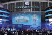 General view outside the stadium prior to the Premier League match between Manchester City FC and Liverpool FC at Etihad Stadium on February 23, 2025 in Manchester, England.