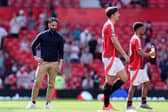 Ruben Amorim, Manager of Manchester United, looks dejected following the team's defeat during the Premier League match between Manchester United FC and West Ham United FC at Old Trafford on May 11, 2025 in Manchester, England.