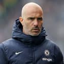 Enzo Maresca, Manager of Chelsea, looks on prior to the Premier League match between Fulham FC and Chelsea FC at Craven Cottage on April 20, 2025 in London, England. (Photo by Ryan Pierse/Getty Images)