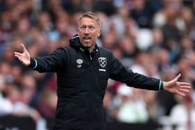 Graham Potter signals to West Ham players at home against Tottenham | Getty Images