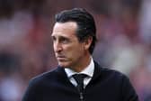 Unai Emery, Manager of Aston Villa, looks on after the Premier League match between Manchester United FC and Aston Villa FC at Old Trafford on May 25, 2025 in Manchester, England. (Photo by Alex Livesey/Getty Images)