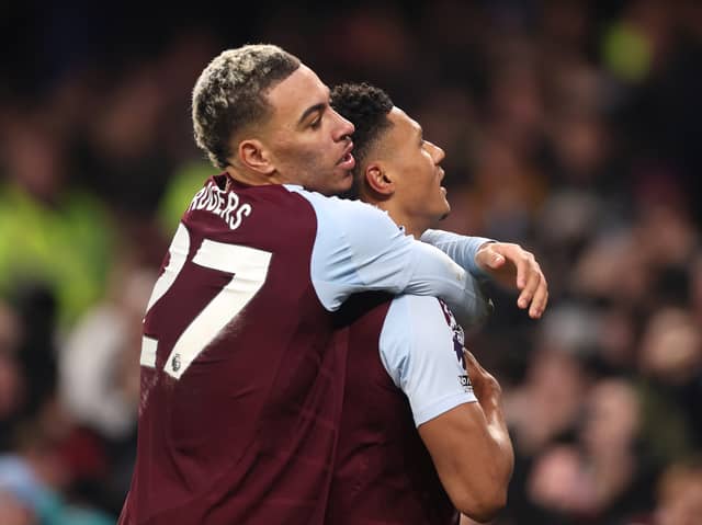 Morgan Rogers and Ollie Watkins celebrate for Aston Villa in the Premier League | Getty Images
