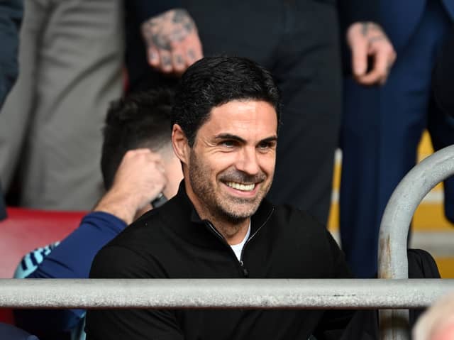 Mikel Arteta enjoys the view from the stands as his Arsenal side beat Southampton in the Premier League | Getty Images