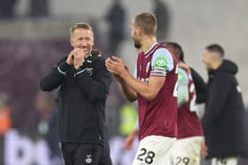 Graham Potter and Tomas Soucek celebrate a Premier League win for West Ham | Getty Images