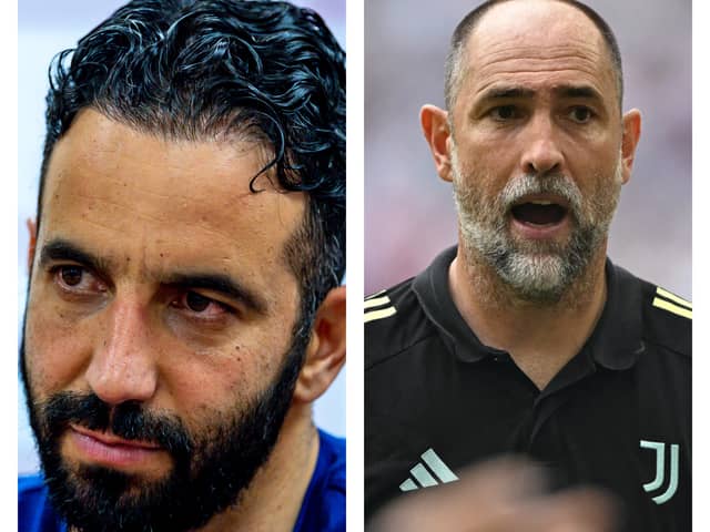 Ruben Amorim and Igor Tudor, managers of Manchester United and Juventus.