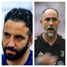 Ruben Amorim and Igor Tudor, managers of Manchester United and Juventus.