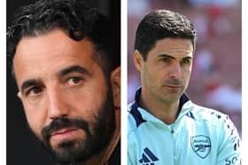 Ruben Amorim and Mikel Arteta deep in thought.