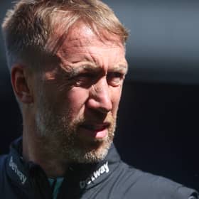 Graham Potter during the Premier League match between Ipswich Town FC and West Ham United FC at Portman Road on May 25, 2025 in Ipswich, England. (Photo by Richard Pelham/Getty Images)