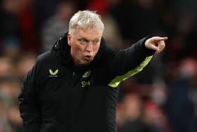 David Moyes, Everton manager, instructs his players in the Premier League.