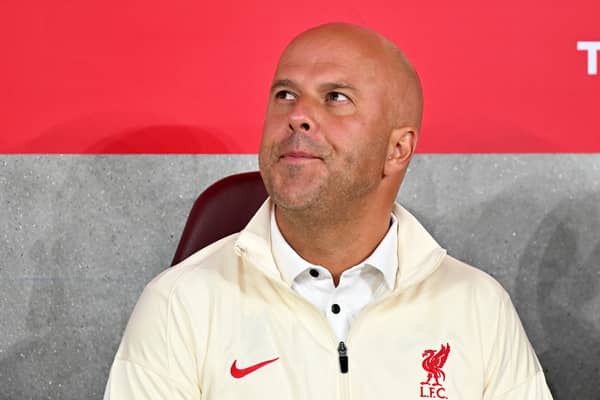 Liverpool head coach Arne Slot looks hopeful during pre-season.