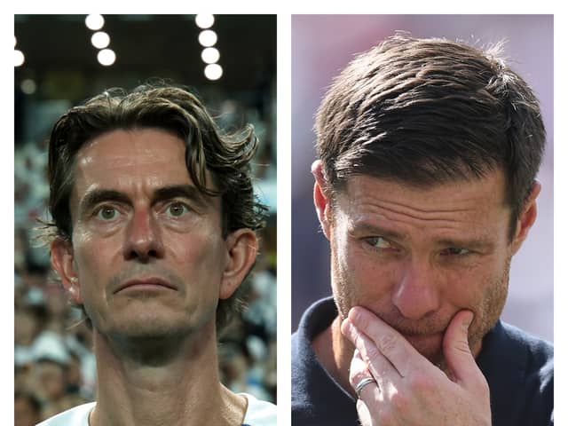Thomas Frank and Xabi Alonso deep in thought.