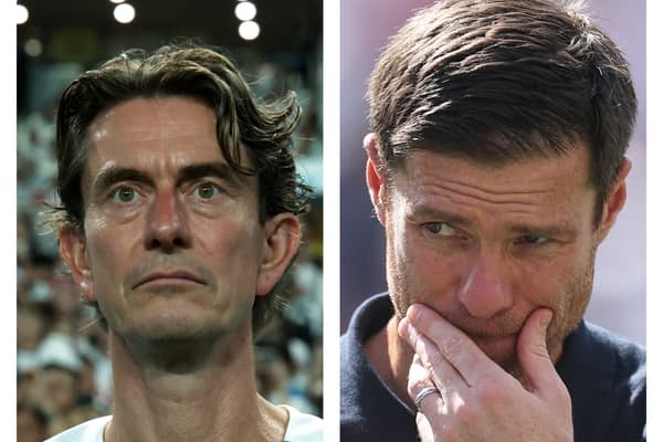 Thomas Frank and Xabi Alonso deep in thought.
