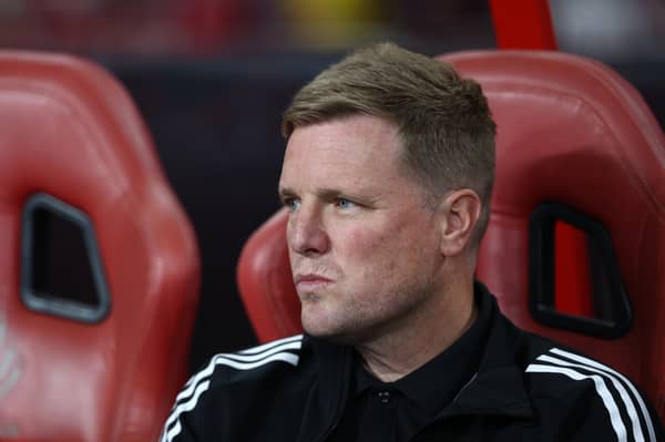 Eddie Howe looks on as his Newcastle side face Arsenal in pre-season | Yong Teck Lim/Getty Images