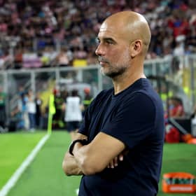 Pep Guardiola looks on in Manchester City's pre-season friendly with Palermo | Maurizio Lagana/Getty Images