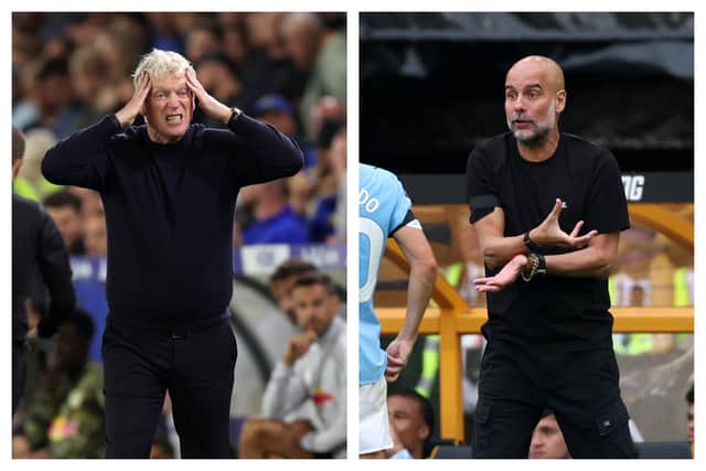 Everton boss David Moyes and Pep Guardiola