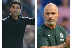 Mikel Arteta and Enzo Maresca look on.