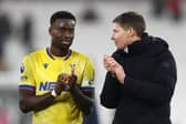 Crystal Palace defender Marc Guehi and manager Oliver Glasner salute the fans after beating West Ham in the Premier League | Bryn Lennon/Getty Images