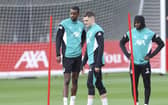 Florian Wirtz and Alexander Isak in a Liverpool training session  | Alex Livesey/Getty Images