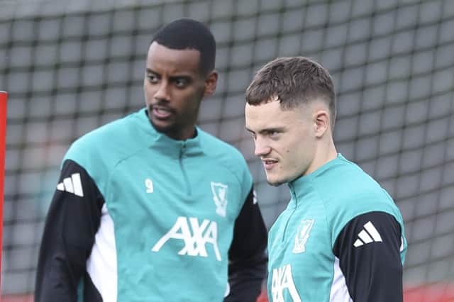 Florian Wirtz and Alexander Isak in a Liverpool training session | Alex Livesey/Getty Images