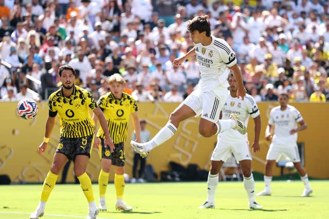 Gonzalo Garcia opens the scoring for Real Madrid against Borussia Dortmund at the Club World Cup | Luke Hales/Getty Images