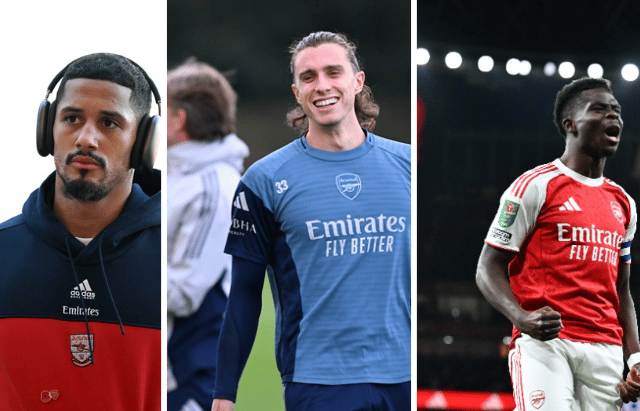 Team news as Arsenal take on Tottenham