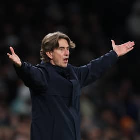 Thomas Frank appeals in Tottenham Hotspur's Premier League match with Fulham | Justin Setterfield/Getty Images
