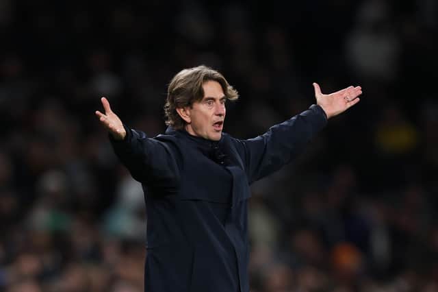 Thomas Frank appeals in Tottenham Hotspur's Premier League match with Fulham | Justin Setterfield/Getty Images