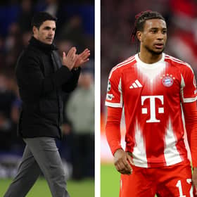 Bayern Munich superstar Michael Olise and Manchester United midfielder Kobbie Mainoo could be among Mikel Arteta's targets for Arsenal in the January transfer window | National World / Getty Images
