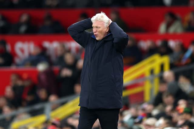 David Moyes reacts to Everton's Premier League match against Manchester United | Carl Recine/Getty Images