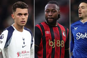 A three-way split image of Brennan Johnson, Antoine Semenyo and Jack Grealish