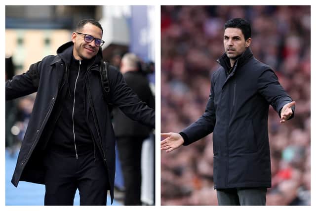 Liam Rosenior and Mikel Arteta
