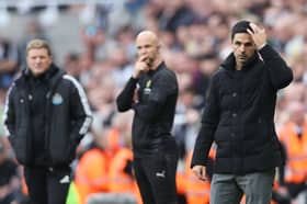 Mikel Arteta and Eddie Howe on the touchline during the Premier League match between Arsenal and Newcastle United | George Wood/Getty Images