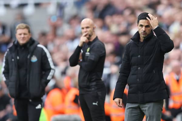 Mikel Arteta and Eddie Howe on the touchline during the Premier League match between Arsenal and Newcastle United | George Wood/Getty Images