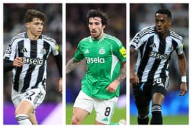 Lewis Miley, Sandro Tonali & Joe Willock