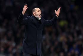 Igor Tudor gesticulates angrily on the touchline