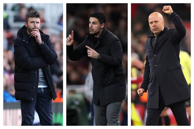 Michael Carrick, Mikel Arteta & Arne Slot