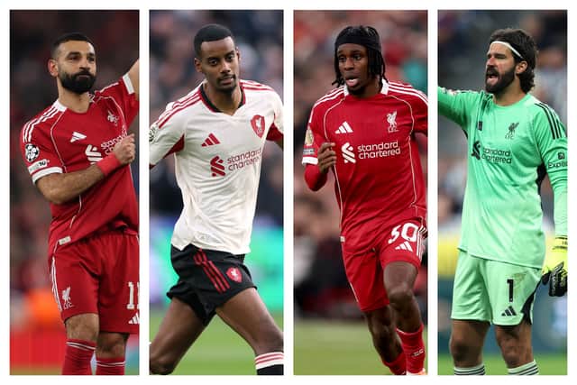 Mohamed Salah, Alexander Isak, Jeremie Frimpong & Alisson Becker
