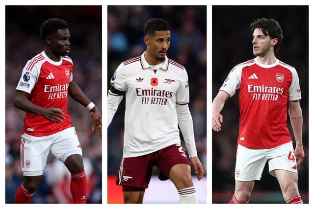Bukayo Saka, William Saliba & Declan Rice